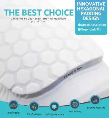 Honeycomb Knee Pads for Kids, Teens & Adults – Protective Compression Knee Guards for Basketball, Football, Cycling & Running(White,M) - Image 5