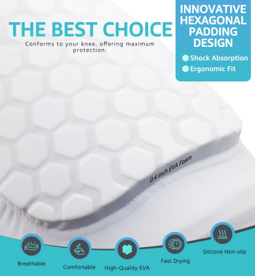 Honeycomb Knee Pads for Kids, Teens & Adults – Protective Compression Knee Guards for Basketball, Football, Cycling & Running(White,XXL) - Image 5