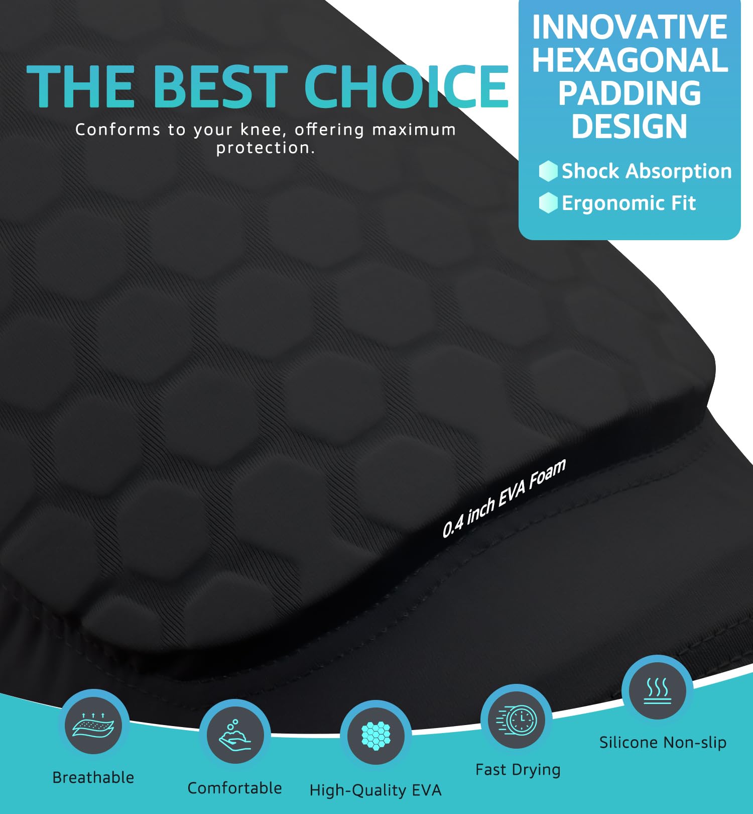 Honeycomb Knee Pads for Kids, Teens & Adults – Protective Compression Knee Guards for Basketball, Football, Cycling & Running(Black,XS) - Image 5