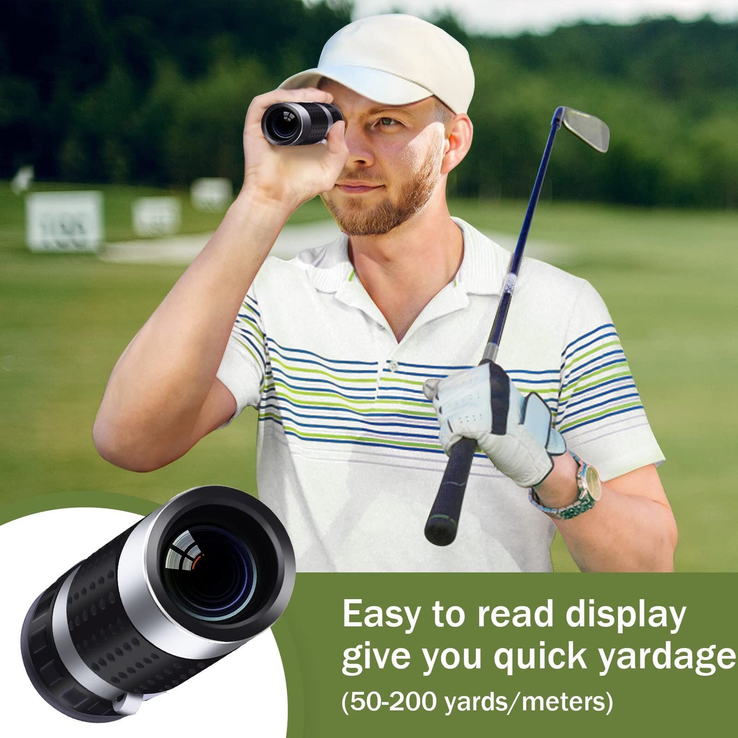 Premium Golf Accessory Kit with Rangefinder, Tees, Balls & 6-in-1 Divot Tool – Brown Leather Case for Men and Women (Brown) - Image 3