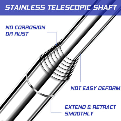 Telescopic Golf Ball Retriever 9FT – Blue Stainless Steel Pole with Durable Nylon Head for Water, Sand & Bush Retrieval (Blue) - Image 3