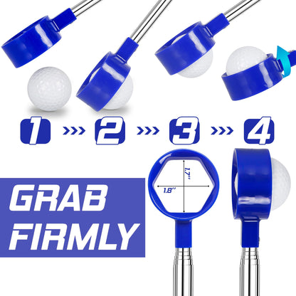 Telescopic Golf Ball Retriever 9FT – Blue Stainless Steel Pole with Durable Nylon Head for Water, Sand & Bush Retrieval (Blue) - Image 6