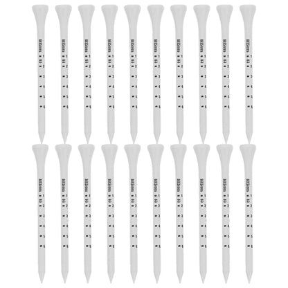 Golf Tee Pack of 100 with Measurement Scale – White Plastic Tees for Driving Range, Practice & Tournament Use (White)