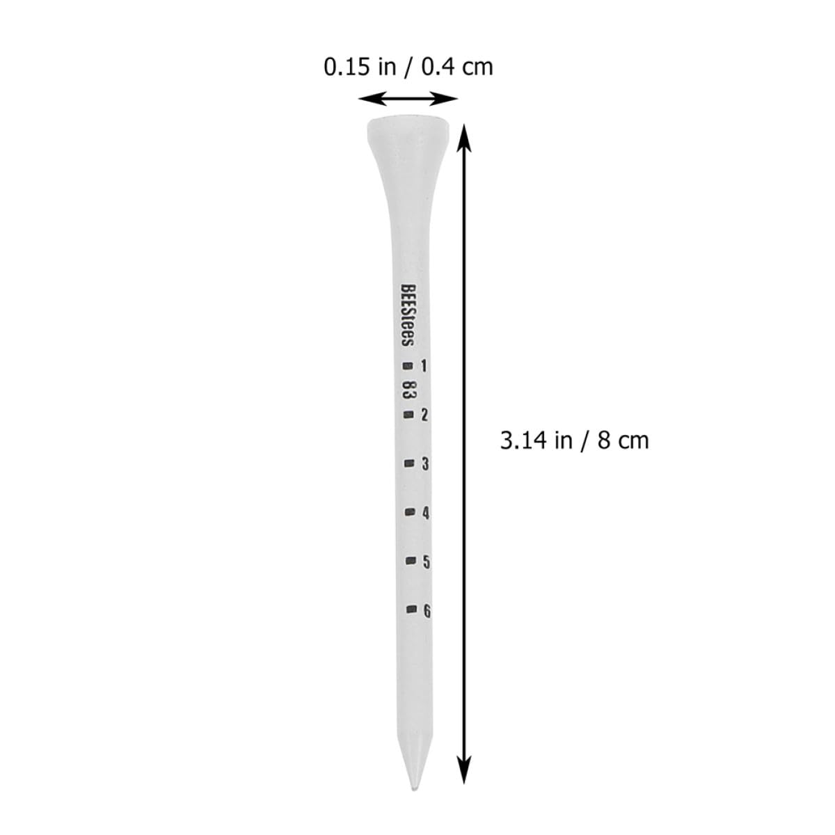 Golf Tee Pack of 100 with Measurement Scale – White Plastic Tees for Driving Range, Practice & Tournament Use (White) - Image 2