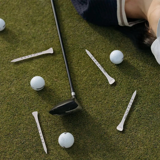 Golf Tee Pack of 100 with Measurement Scale – White Plastic Tees for Driving Range, Practice & Tournament Use (White) - Image 5