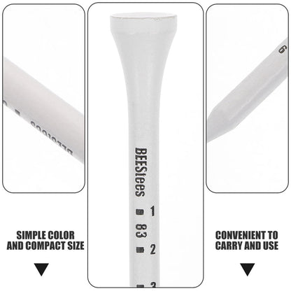 Golf Tee Pack of 100 with Measurement Scale – White Plastic Tees for Driving Range, Practice & Tournament Use (White) - Image 7