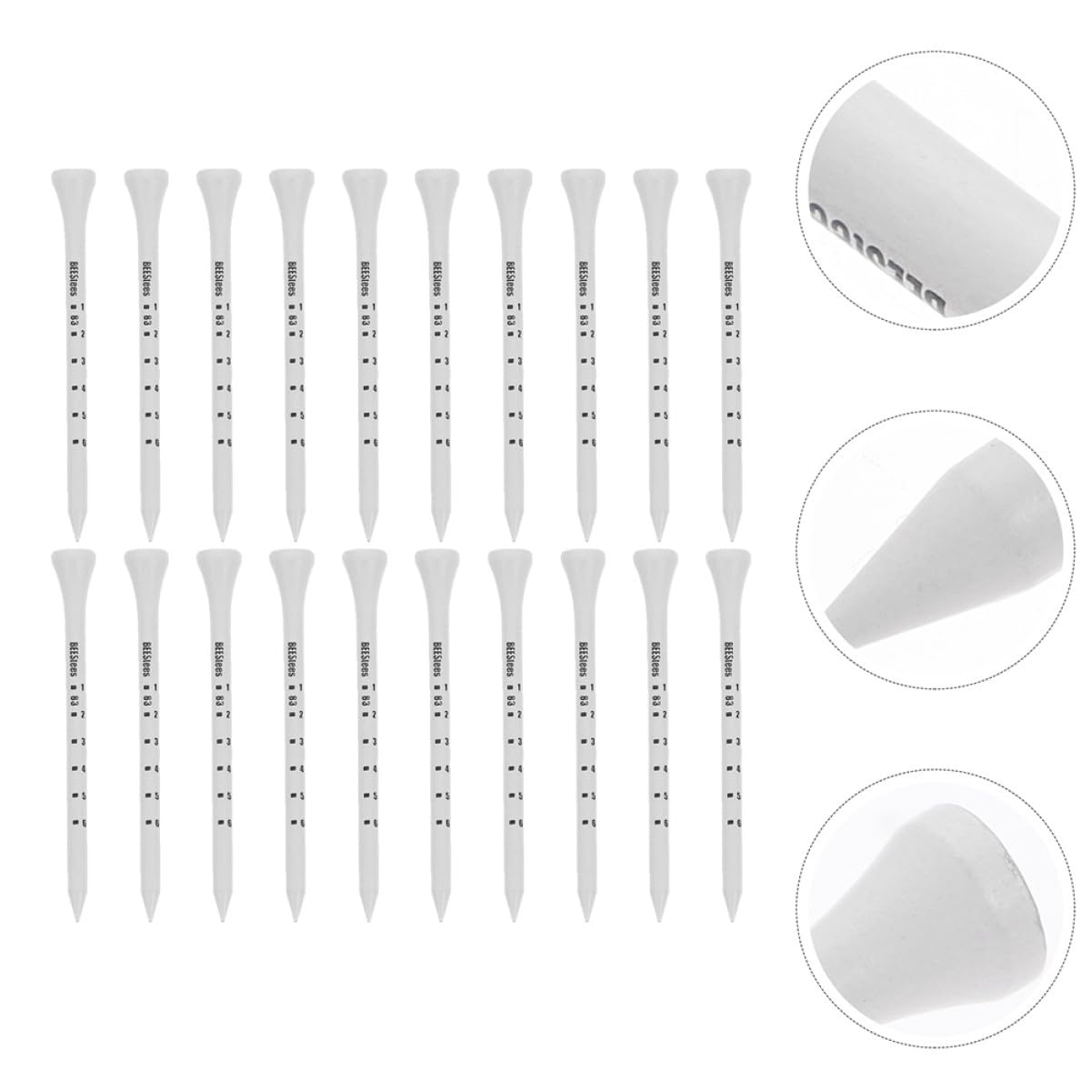 Golf Tee Pack of 100 with Measurement Scale – White Plastic Tees for Driving Range, Practice & Tournament Use (White) - Image 8