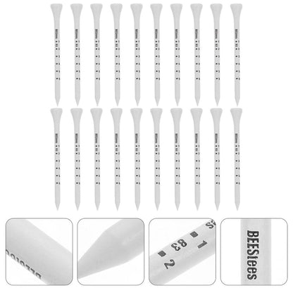 Golf Tee Pack of 100 with Measurement Scale – White Plastic Tees for Driving Range, Practice & Tournament Use (White) - Image 9