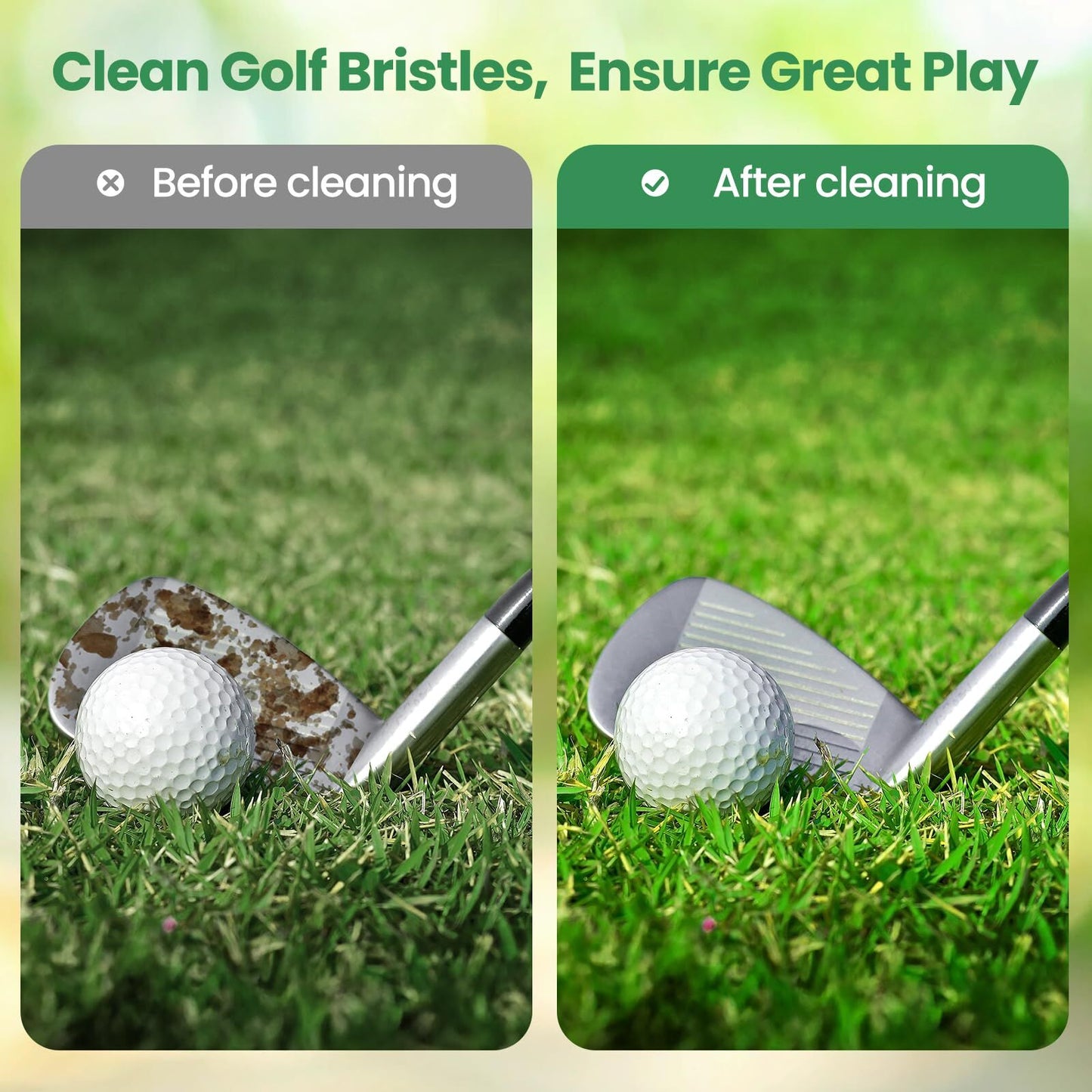 Golf Club Cleaning Brush Set with Retractable Zip Line – 3-Pack Dual-Sided Brush for Deep Groove Cleaning (Blue) - Image 8