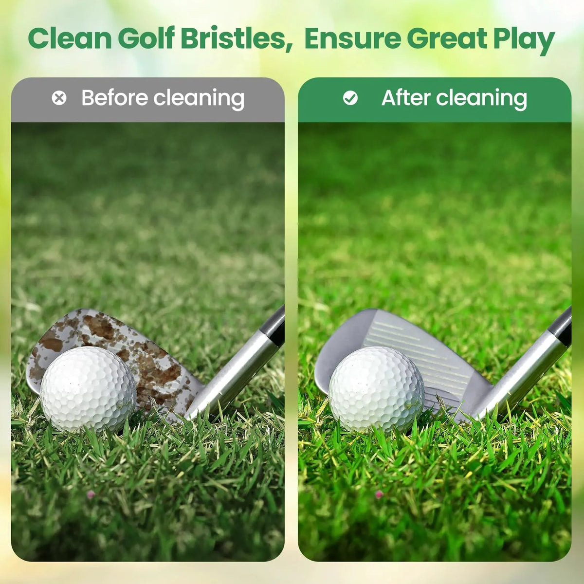 Golf Club Cleaning Brush Set with Retractable Zip Line – 3-Pack Dual-Sided Brush for Deep Groove Cleaning (Blue) - Image 8
