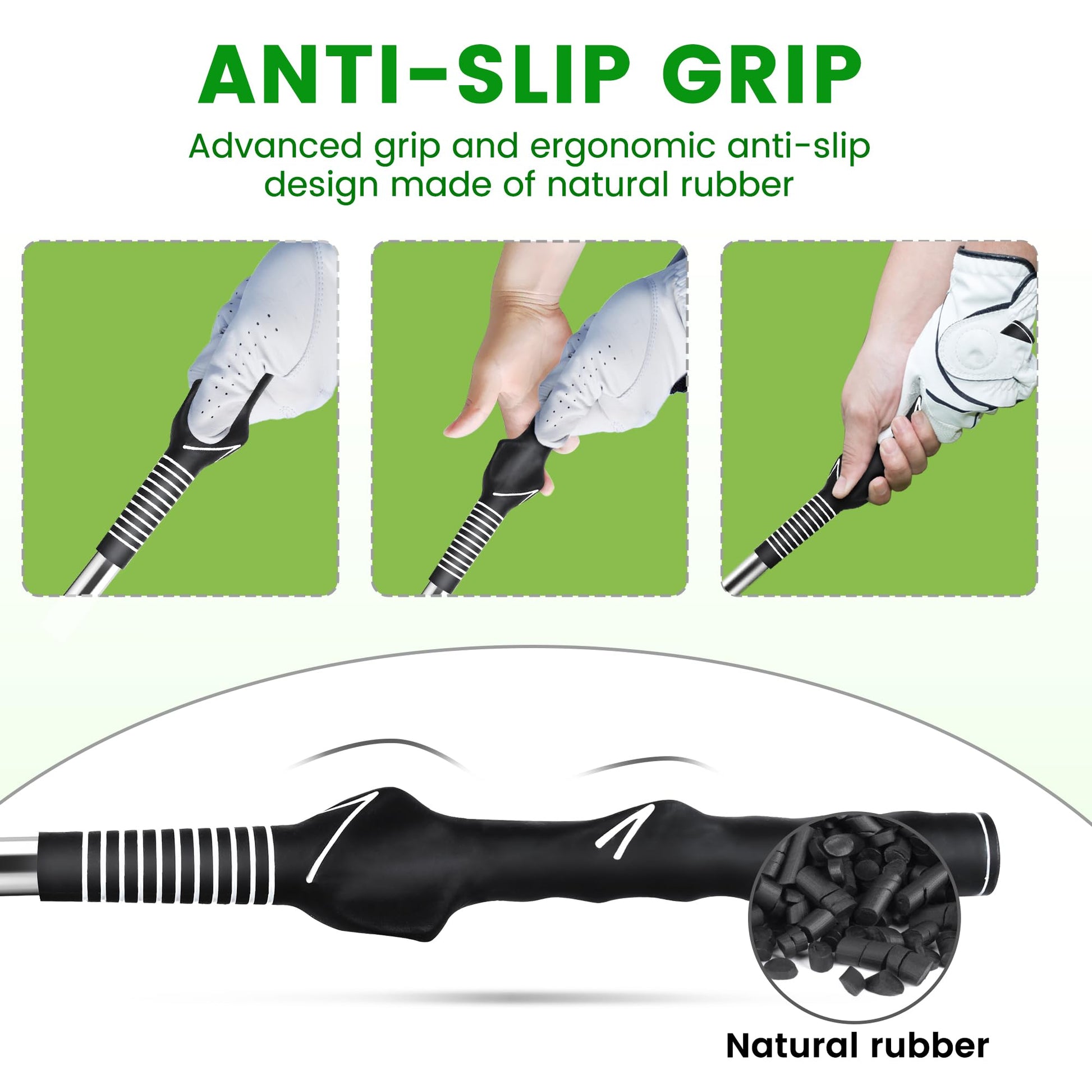 Retractable Golf Swing Trainer with Click Sound – Black Adjustable Tempo Training Aid for Home, Office & Driving Range Practice (Black) - Image 5