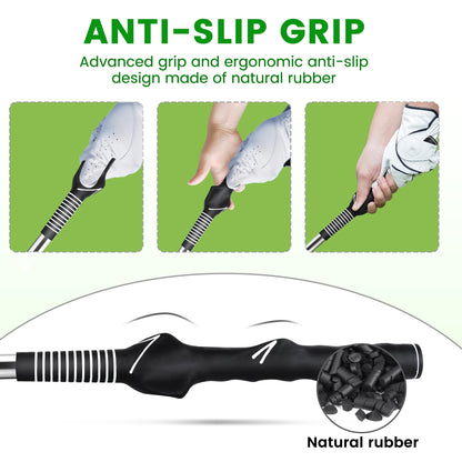 Retractable Golf Swing Trainer with Click Sound – Black Adjustable Tempo Training Aid for Home, Office & Driving Range Practice (Black) - Image 5
