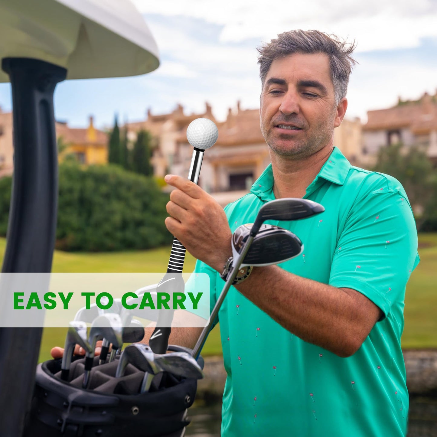 Retractable Golf Swing Trainer with Click Sound – Black Adjustable Tempo Training Aid for Home, Office & Driving Range Practice (Black) - Image 6