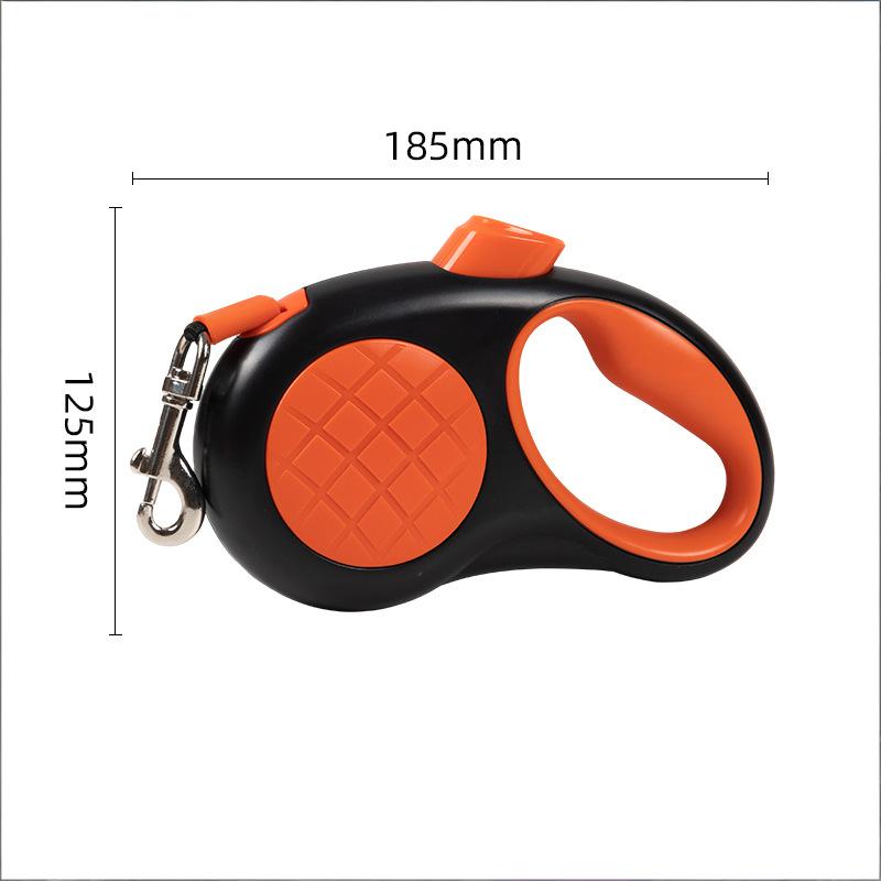 Retractable Dog Leash – 16.5 ft Automatic Walking Lead with One-Hand Brake Lock & Anti-Tangle Nylon Tape – Heavy-Duty 55 lb Capacity – Ideal for Small to Medium Dogs (Black & Orange) - Image 5
