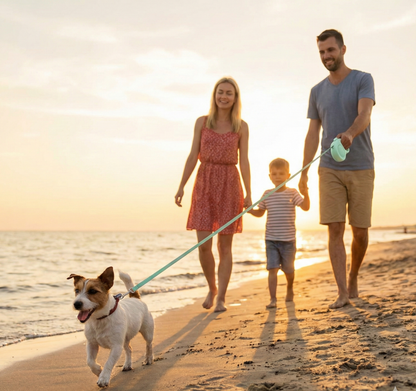Retractable Dog Leash – 16.5 ft Automatic Walking Lead with One-Hand Brake Lock & Anti-Tangle Nylon Tape – Heavy-Duty 55 lb Capacity – Ideal for Small to Medium Dogs (Green) - Image 4
