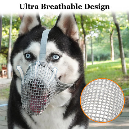 Soft Mesh Dog Muzzle for Small Medium Large Dogs – Breathable Adjustable Anti-Bite Chewing Guard with Overhead Strap – Fits Labrador, German Shepherd, Golden Retriever – 5 Sizes (Black,L)  - Image 9