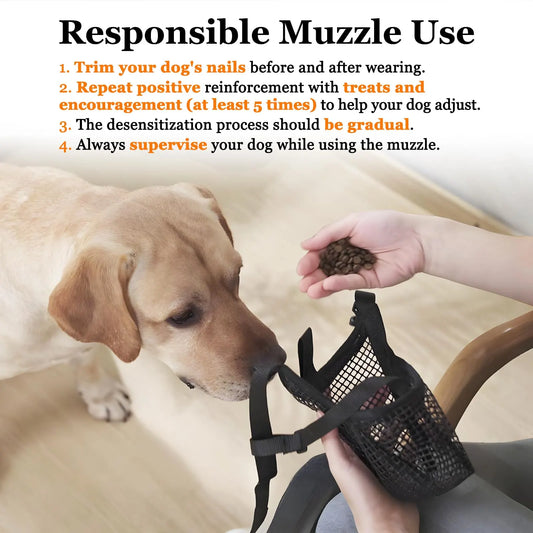 Soft Mesh Dog Muzzle for Small Medium Large Dogs – Breathable Adjustable Anti-Bite Chewing Guard with Overhead Strap – Fits Labrador, German Shepherd, Golden Retriever – 5 Sizes (Grey,S)  - Image 3