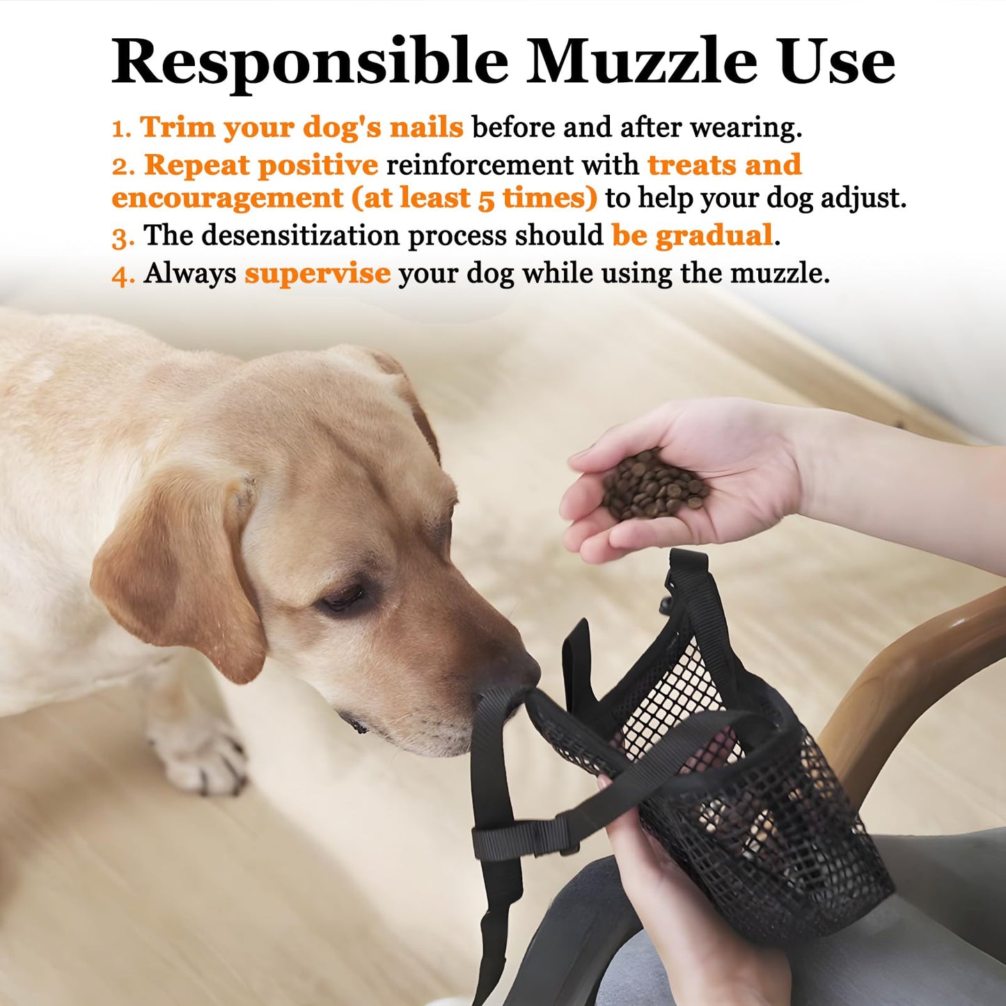 Soft Mesh Dog Muzzle for Small Medium Large Dogs – Breathable Adjustable Anti-Bite Chewing Guard with Overhead Strap – Fits Labrador, German Shepherd, Golden Retriever – 5 Sizes (Grey,XL)  - Image 3