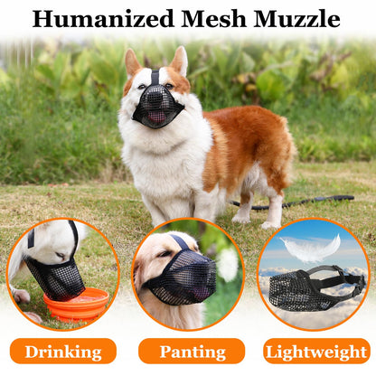 Soft Mesh Dog Muzzle for Small Medium Large Dogs – Breathable Adjustable Anti-Bite Chewing Guard with Overhead Strap – Fits Labrador, German Shepherd, Golden Retriever – 5 Sizes (Grey,XL)  - Image 7
