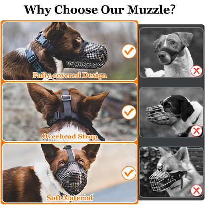 Soft Mesh Dog Muzzle for Small Medium Large Dogs – Breathable Adjustable Anti-Bite Chewing Guard with Overhead Strap – Fits Labrador, German Shepherd, Golden Retriever – 5 Sizes (Grey,XL)  - Image 8