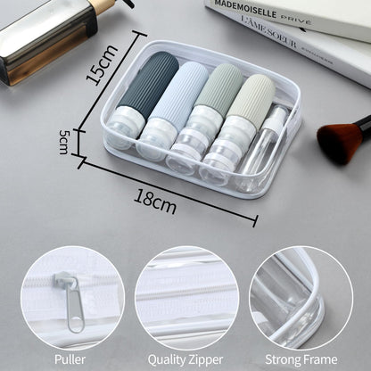 16-Piece Travel Bottle Set with Leak-Proof Silicone Squeeze Bottles – Reusable Toiletry Containers for Shampoo, Lotion, Makeup Remover (Grey)  | Other Colors Available in Store - Image 8