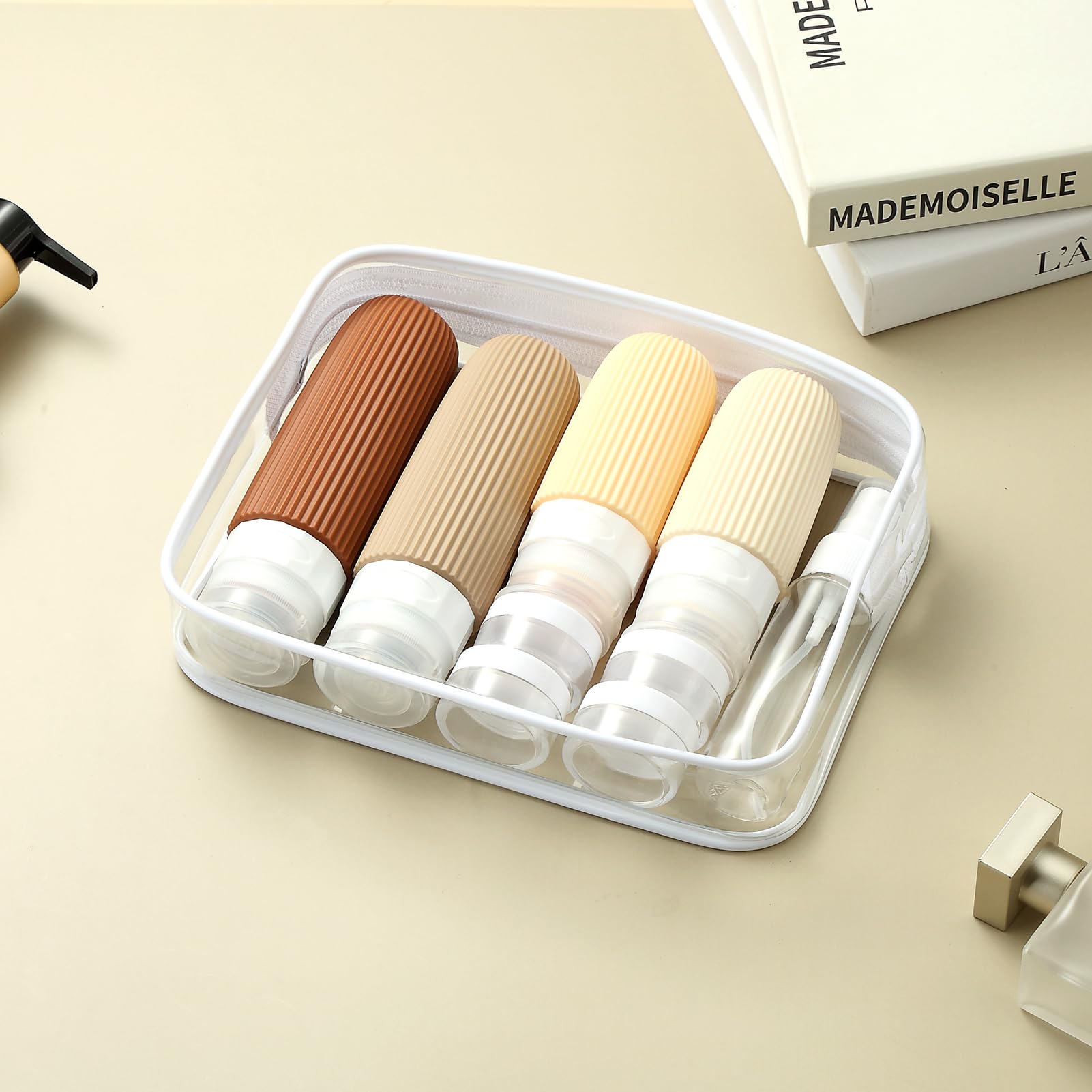 16-Piece Travel Bottle Set with Leak-Proof Silicone Squeeze Bottles – Reusable Toiletry Containers for Shampoo, Lotion, Makeup Remover (Cream)  | Other Colors Available in Store - Image 8
