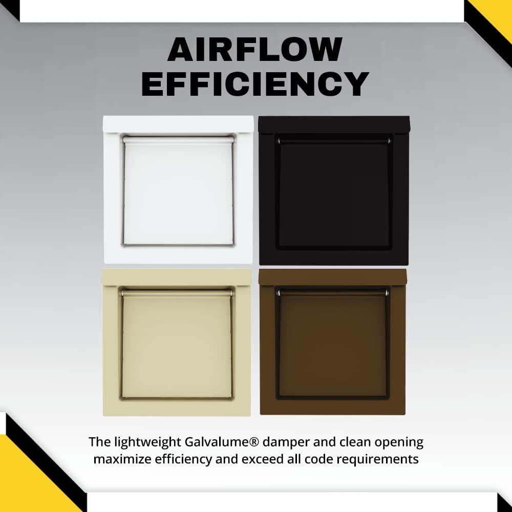 Black 4-Inch Dryer Vent Cover – Outdoor Wall Exhaust for Clothes Dryer & Bathroom Fan | Durable Galvalume Steel with Quiet Damper | Other Colours Available In-Store - Image 4
