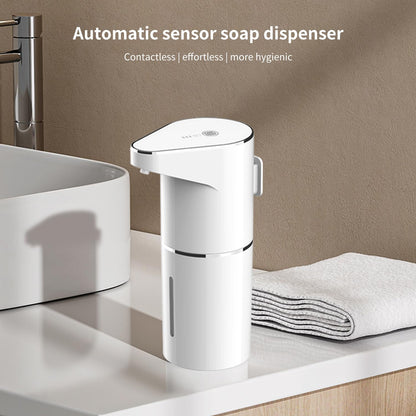 Automatic Sensor Foam Soap Dispenser – 350mL Rechargeable Touchless Hand Soap Pump with 3 Adjustable Levels & Type-C Charging (White)  - Image 2