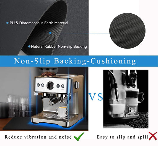 Kitchen Counter Mat for Coffee Maker – Absorbent & Quick-Dry Bar Pad with Non-Slip Backing, Protective Surface for Espresso Machine, Dish Drying Mat (Black,50*60cm) - Image 6