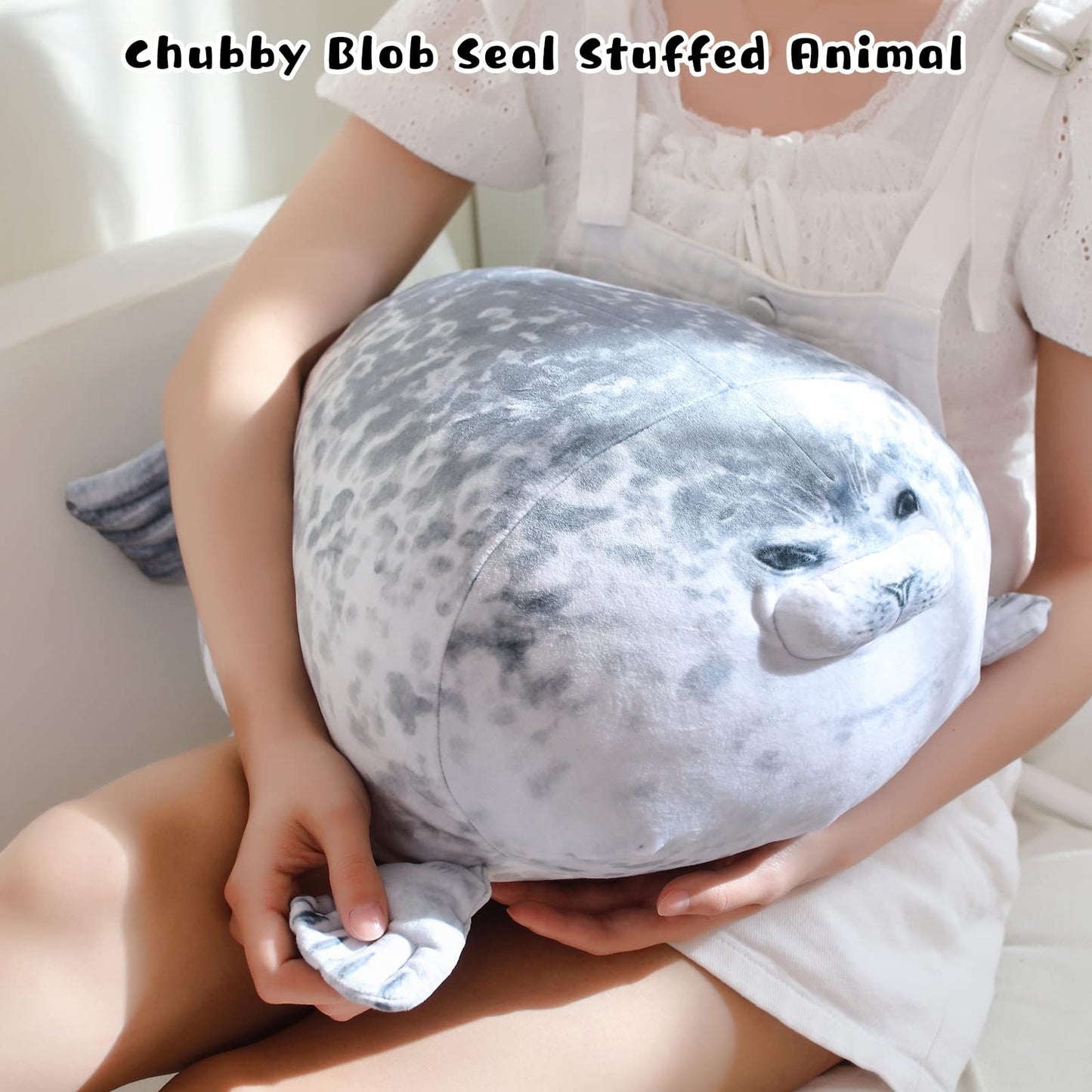 Gray Chubby Seal Plush Pillow with 4 Baby Seals Inside: Soft Stuffed Animal for Kids, Hug Pillow & Room Decor – Perfect Gift for Children - Image 6