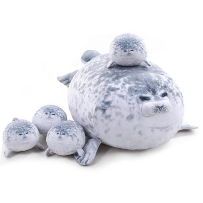 Gray Chubby Seal Plush Pillow with 4 Baby Seals Inside: Soft Stuffed Animal for Kids, Hug Pillow & Room Decor – Perfect Gift for Children - Image 7