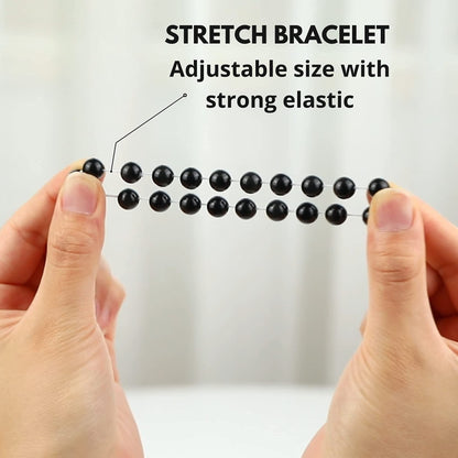 8mm Natural Black Obsidian Beaded Bracelet for Men and Women – Stretchable Healing Crystal Jewelry with Elastic Band, Protective Energy Stone Gift for Birthday, Valentine’s Day, Meditation (Black) - Image 4