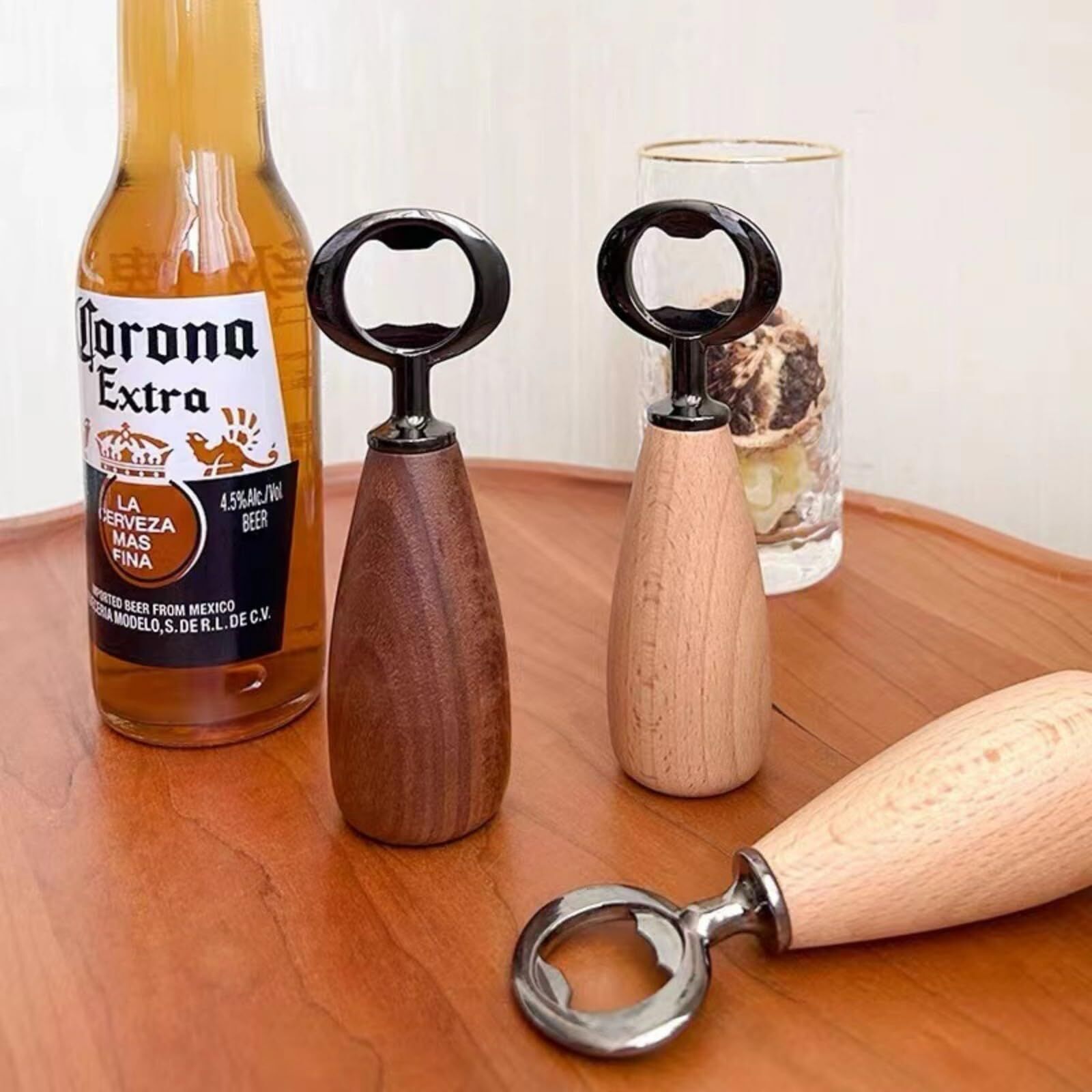 Handcrafted Wooden Bottle Opener – Walnut & Stainless Steel Beer Opener with Ergonomic Handle | Premium Bar Tool for Home, Kitchen & Gifts - Image 5