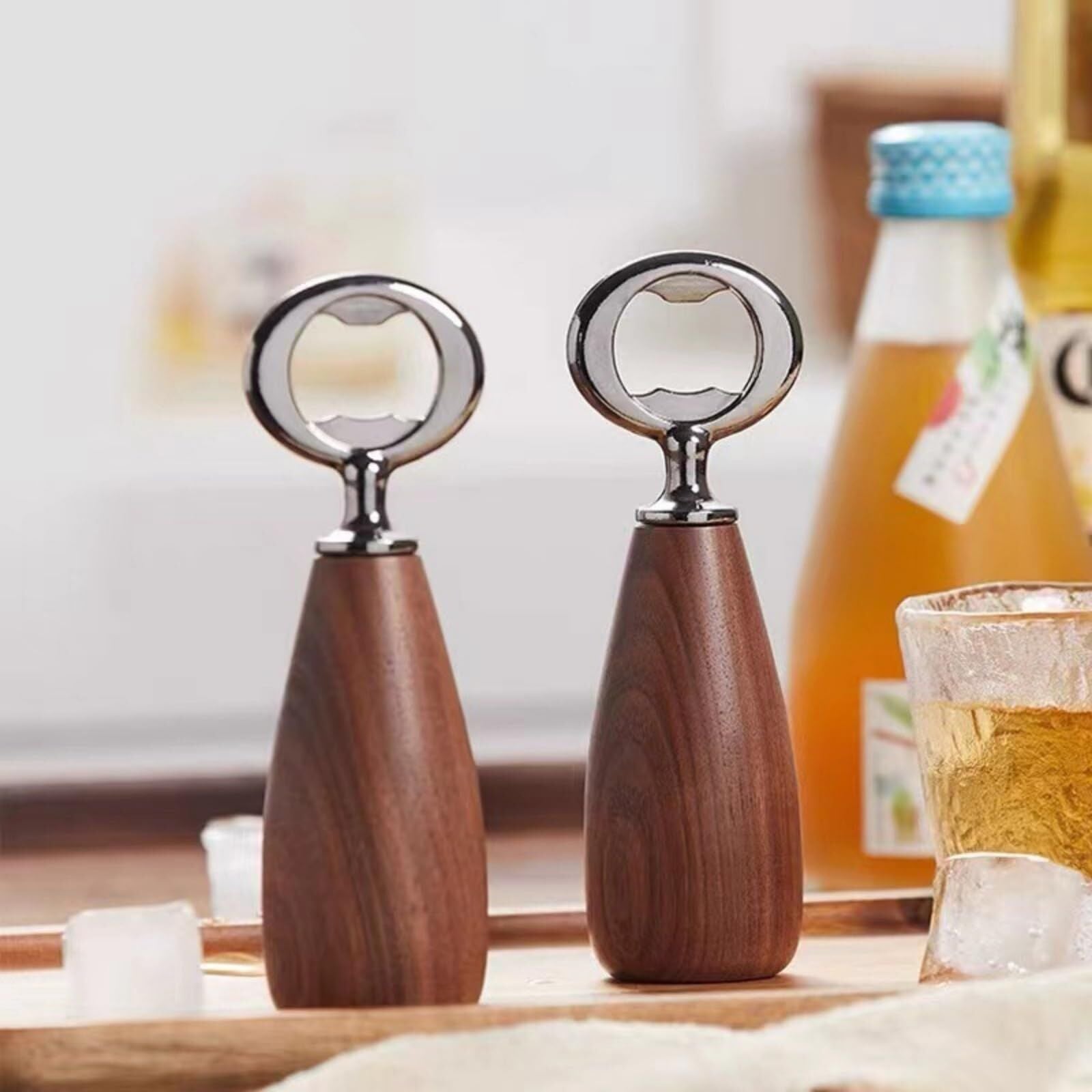 Handcrafted Wooden Bottle Opener – Walnut & Stainless Steel Beer Opener with Ergonomic Handle | Premium Bar Tool for Home, Kitchen & Gifts - Image 6