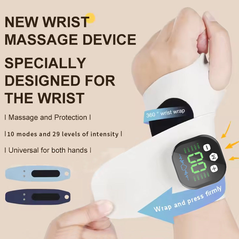 Smart Wrist Massage Brace with 10 Modes & 29 Intensity Levels – Rechargeable Heat Therapy and TENS for Pain Relief, Carpal Tunnel Support, and Joint Comfort (White)  | Blue Version Available In-Store - Image 2