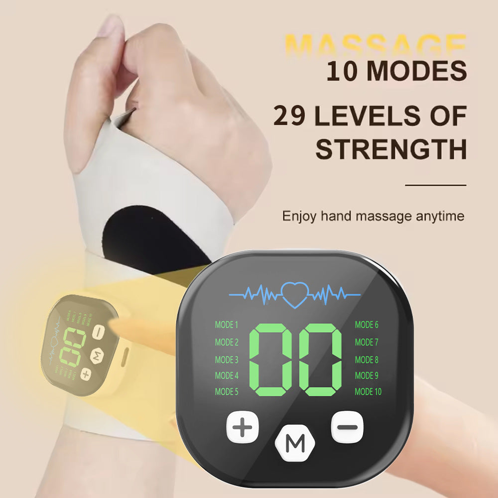 Smart Wrist Massage Brace with 10 Modes & 29 Intensity Levels – Rechargeable Heat Therapy and TENS for Pain Relief, Carpal Tunnel Support, and Joint Comfort (White)  | Blue Version Available In-Store - Image 3