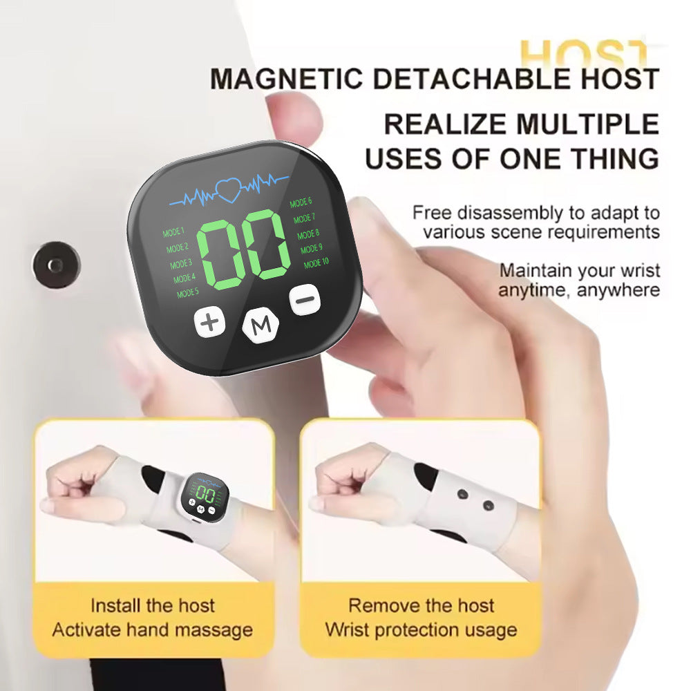Smart Wrist Massage Brace with 10 Modes & 29 Intensity Levels – Rechargeable Heat Therapy and TENS for Pain Relief, Carpal Tunnel Support, and Joint Comfort (White)  | Blue Version Available In-Store - Image 7