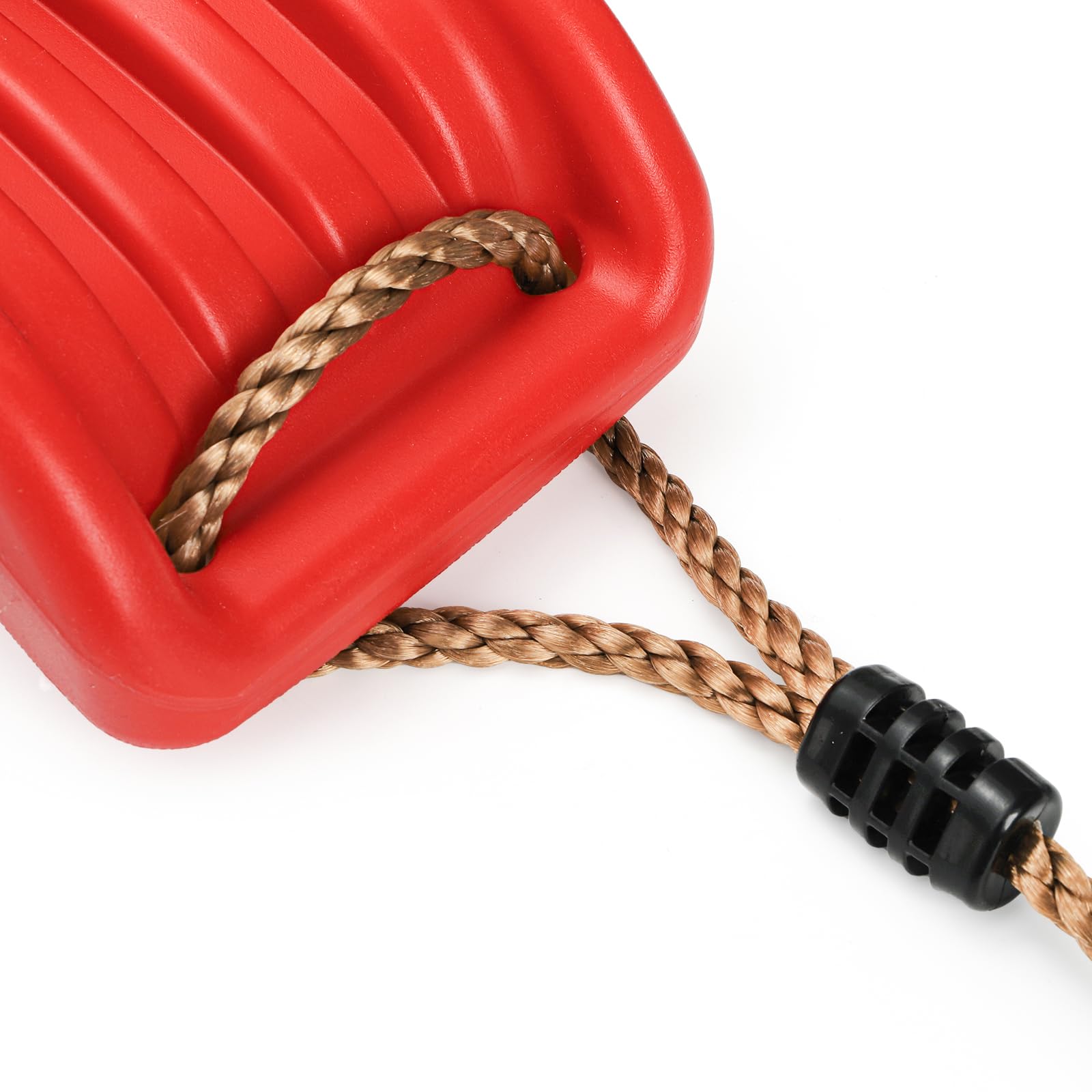 Outdoor Kids Plastic Swing Seat with Adjustable Rope – Durable Tree Swing for Backyard, 220lb Capacity, Red (Red) - Image 6