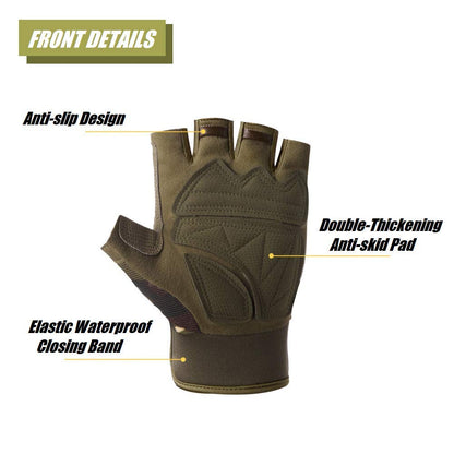 Tactical Fingerless Gloves with Knuckle Protection – Breathable Outdoor Gloves for Shooting, Hunting, Cycling, and Training (Yellow,L) - Image 4