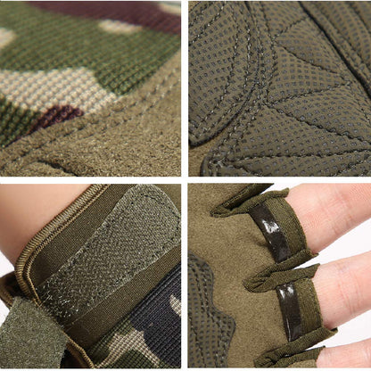Tactical Fingerless Gloves with Knuckle Protection – Breathable Outdoor Gloves for Shooting, Hunting, Cycling, and Training (Green Camouflage,M) - Image 2