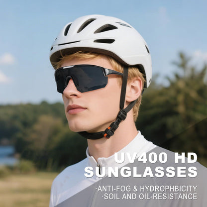 High-End Polarized Sports Sunglasses for Men Women – UV400 Protection, Anti-Fog, Lightweight TR90 Frame, Removable Lens, Ideal for Cycling, Running, Fishing, Golf (Black) - Image 2
