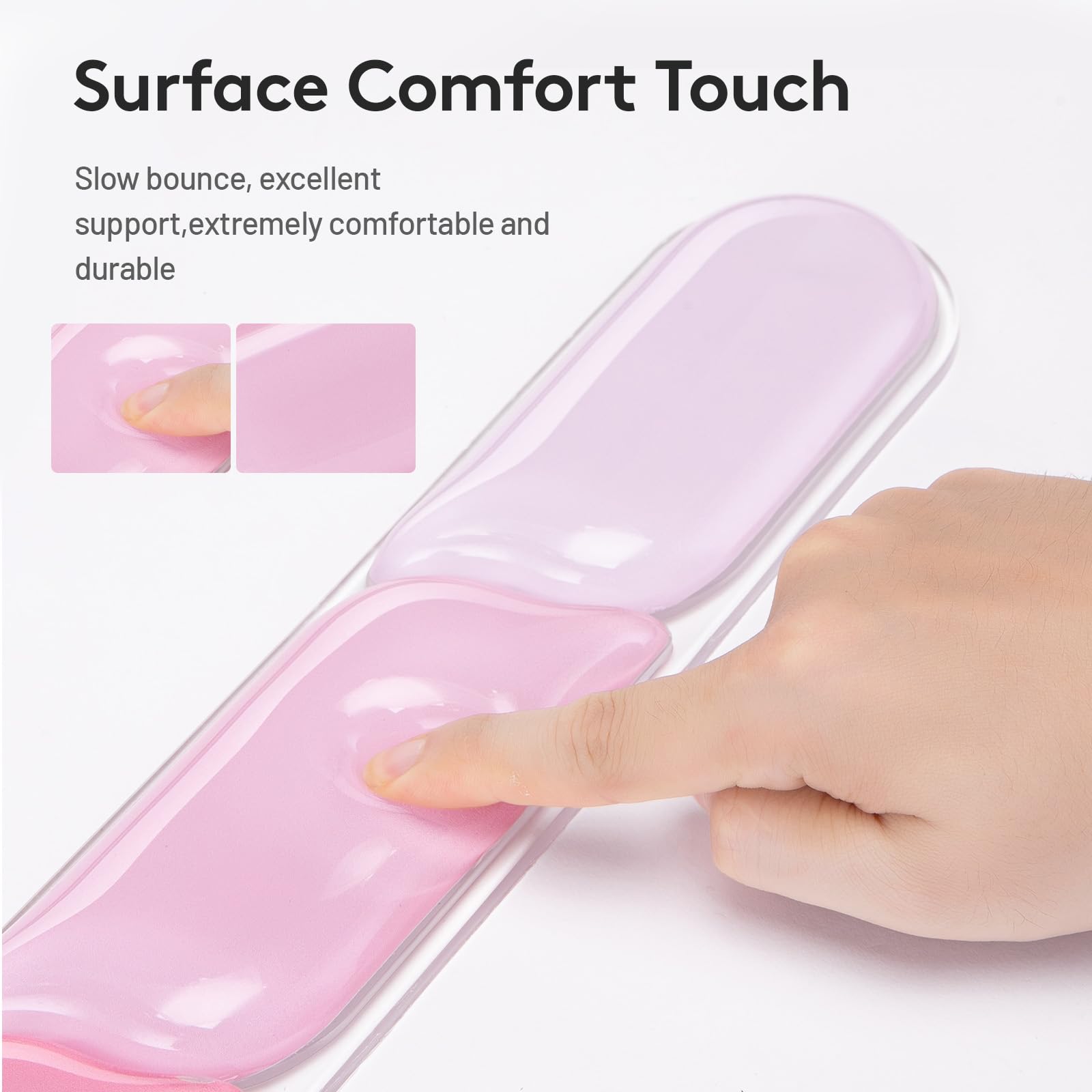 Ergonomic Gel Wrist Rest Set – Keyboard and Mouse Support Pad with Soft Cushioning for Office, Work, Gaming, and Study – Anti-Slip Base, Comfortable Design (Pink) - Image 5