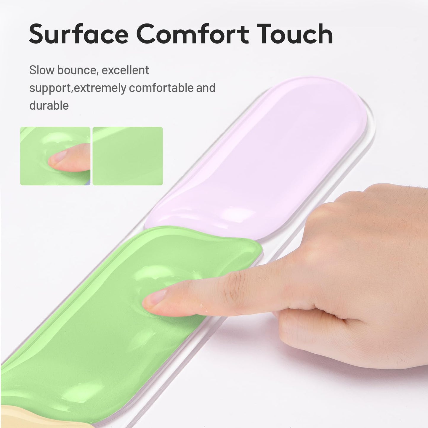 Ergonomic Gel Wrist Rest Set – Keyboard and Mouse Support Pad with Soft Cushioning for Office, Work, Gaming, and Study – Anti-Slip Base, Comfortable Design (Pink-Green-Orange) - Image 4