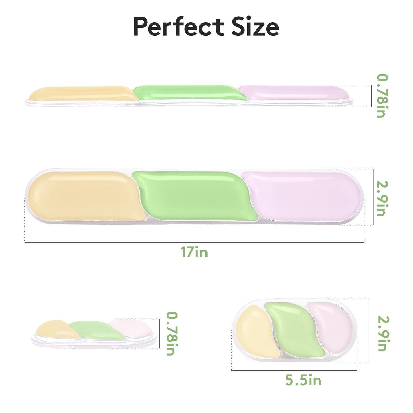 Ergonomic Gel Wrist Rest Set – Keyboard and Mouse Support Pad with Soft Cushioning for Office, Work, Gaming, and Study – Anti-Slip Base, Comfortable Design (Pink-Green-Orange) - Image 7
