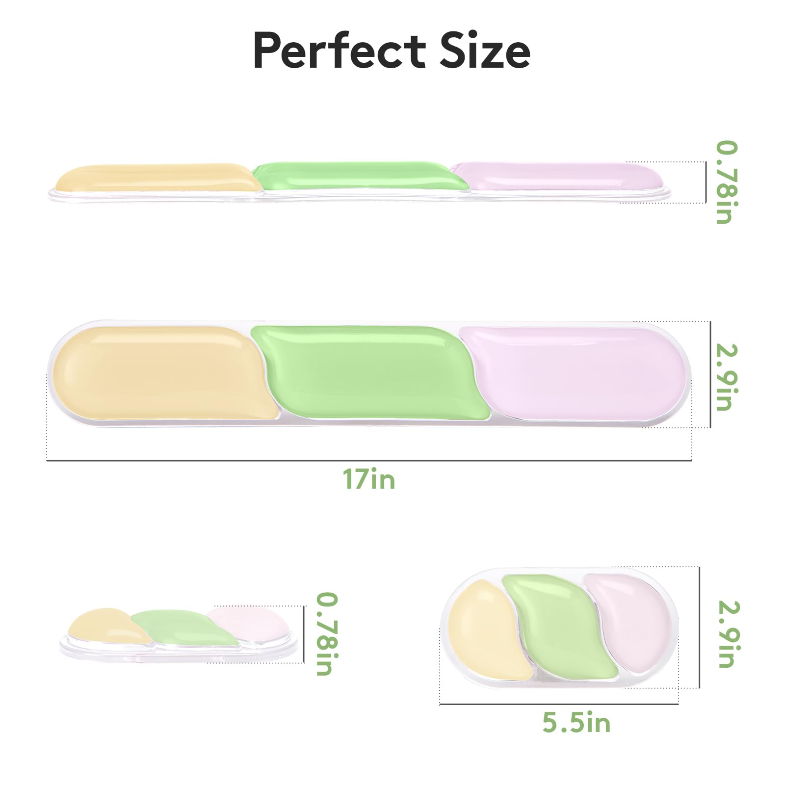 Ergonomic Gel Wrist Rest Set – Keyboard and Mouse Support Pad with Soft Cushioning for Office, Work, Gaming, and Study – Anti-Slip Base, Comfortable Design (Pink-Green-Orange) - Image 7