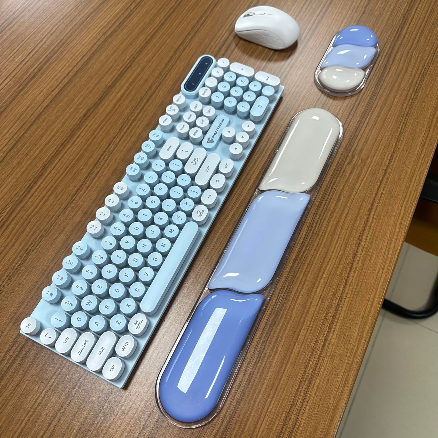Ergonomic Gel Wrist Rest Set – Keyboard and Mouse Support Pad with Soft Cushioning for Office, Work, Gaming, and Study – Anti-Slip Base, Comfortable Design (Blue) - Image 2