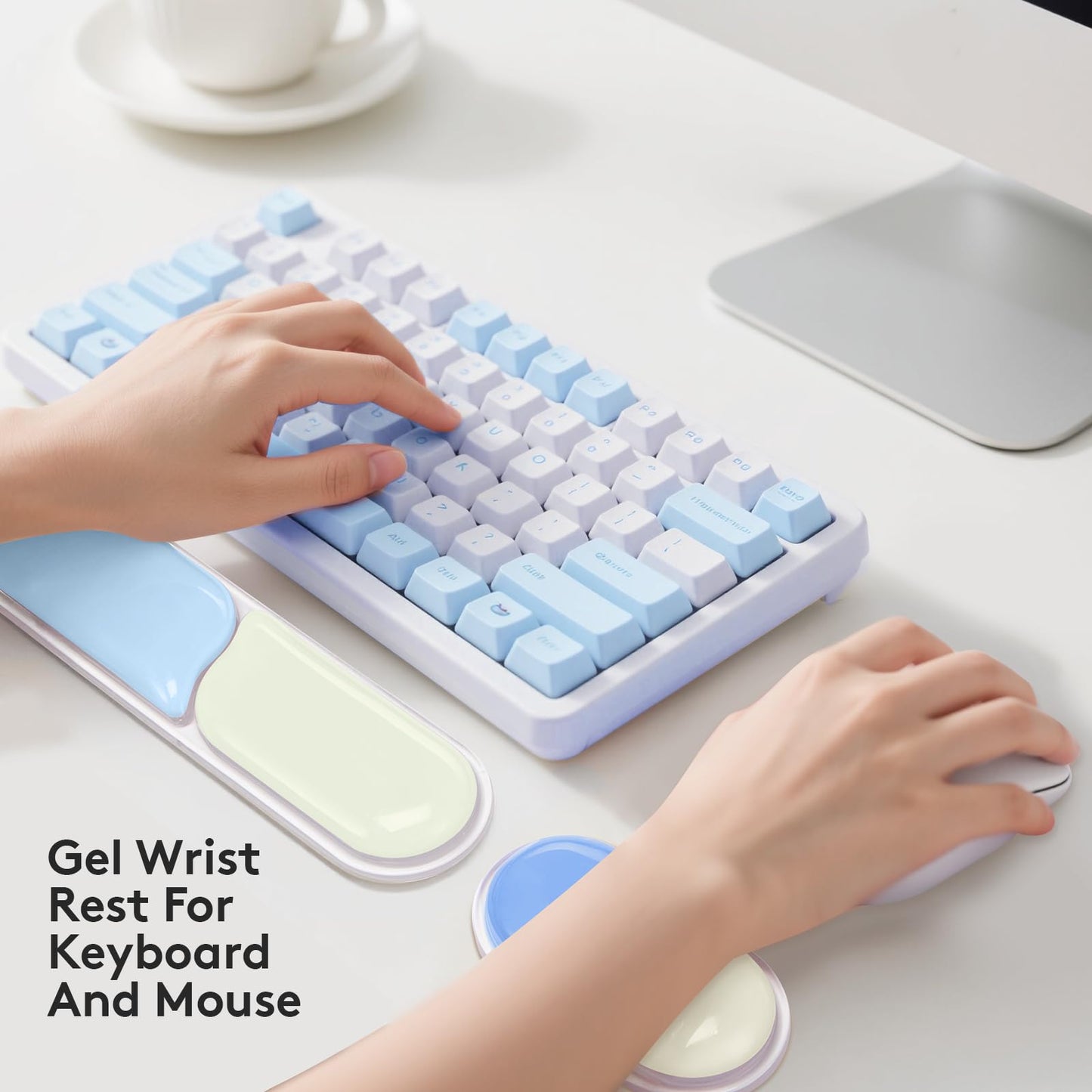 Ergonomic Gel Wrist Rest Set – Keyboard and Mouse Support Pad with Soft Cushioning for Office, Work, Gaming, and Study – Anti-Slip Base, Comfortable Design (Blue) - Image 3