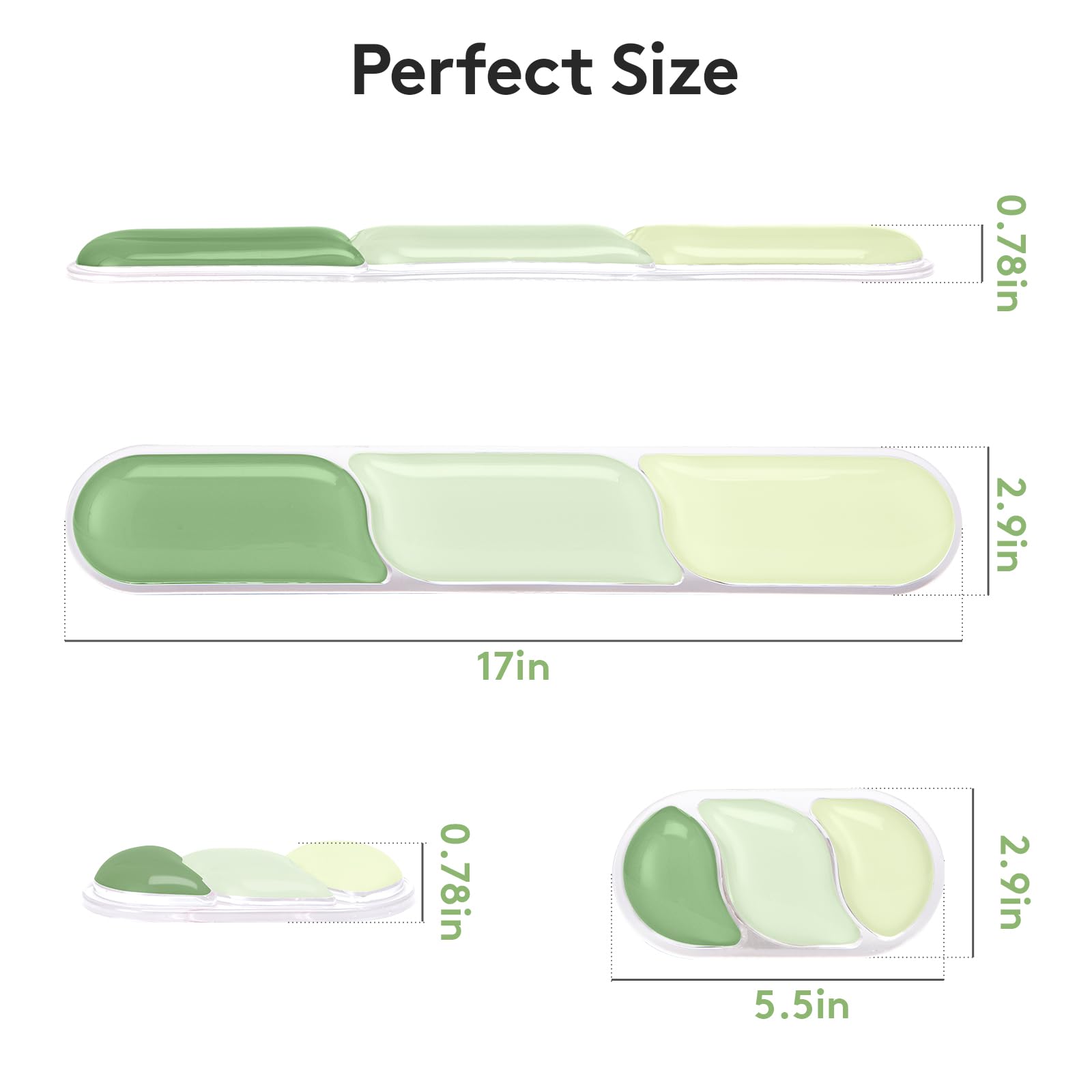 Ergonomic Gel Wrist Rest Set – Keyboard and Mouse Support Pad with Soft Cushioning for Office, Work, Gaming, and Study – Anti-Slip Base, Comfortable Design (Green) - Image 7