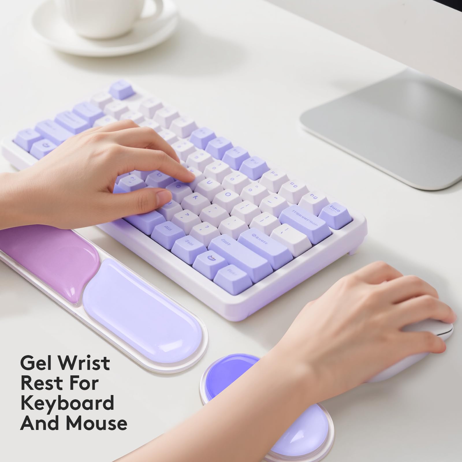 Ergonomic Gel Wrist Rest Set – Keyboard and Mouse Support Pad with Soft Cushioning for Office, Work, Gaming, and Study – Anti-Slip Base, Comfortable Design (Purple) - Image 3