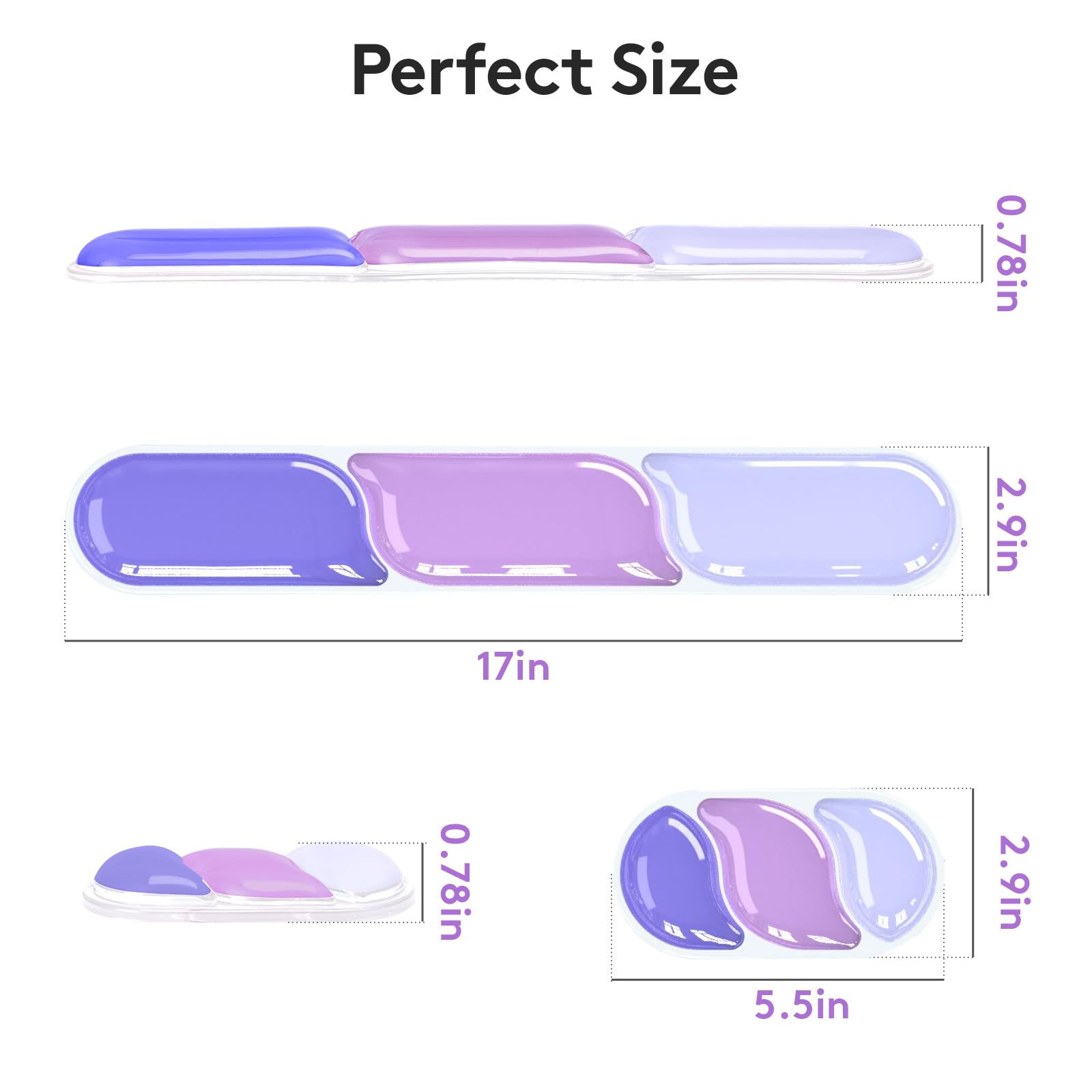 Ergonomic Gel Wrist Rest Set – Keyboard and Mouse Support Pad with Soft Cushioning for Office, Work, Gaming, and Study – Anti-Slip Base, Comfortable Design (Purple) - Image 7